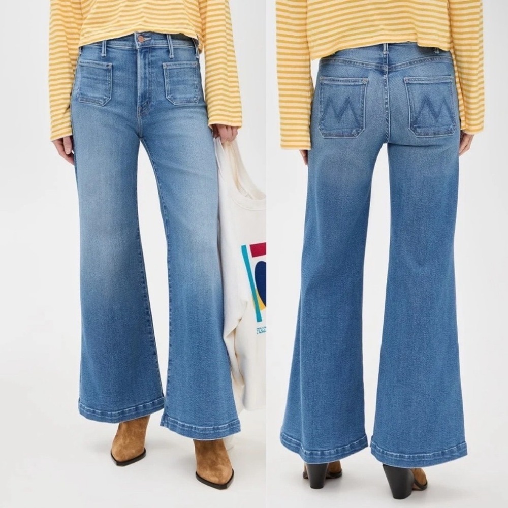 Mother Denim The Patch Pocket Roller Skimp In Healing Jar Flare Jeans Size 29
